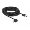 Delock Kabel EASY-USB 2.0 Typ-A Stecker - EASY-USB 2.0 Typ Micro-B Stecker gewinkelt links / rechts 5 m schwarz