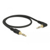 Delock Klinkenkabel 3,5 mm 3 Pin Stecker - Stecker gewinkelt 0,5 m schwarz