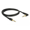 Delock Klinkenkabel 3,5 mm 3 Pin Stecker - Stecker gewinkelt 1 m schwarz