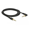 Delock Klinkenkabel 3,5 mm 3 Pin Stecker - Stecker gewinkelt 2 m schwarz
