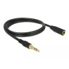 Delock Klinkenverlängerungskabel 3,5 mm 3 Pin Stecker zu Buchse 2 m schwarz