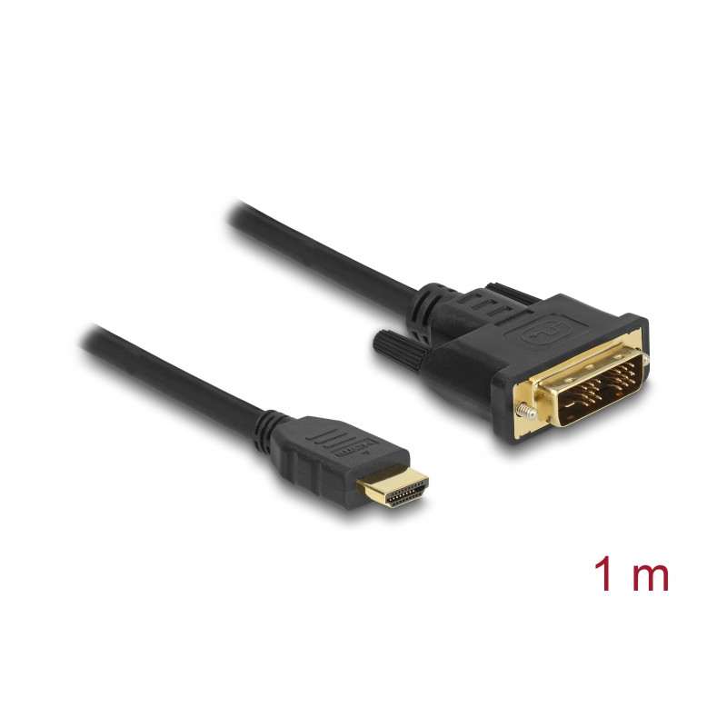 Delock HDMI zu DVI 18+1 Kabel bidirektional 1 m