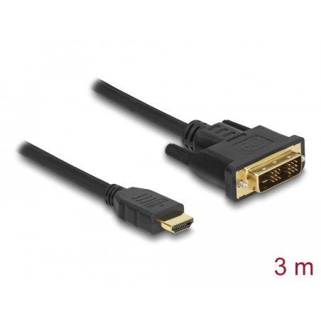 Delock HDMI zu DVI 18+1 Kabel bidirektional 3 m