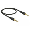 Delock Klinkenkabel 3,5 mm 4 Pin Stecker zu Stecker 0,5 m schwarz