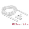 Delock Spiralschlauch mit Einziehwerkzeug 2,5 m x 20 mm weiß