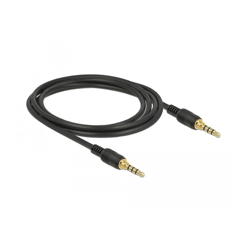 Delock Klinkenkabel 3,5 mm 4 Pin Stecker zu Stecker 2 m schwarz
