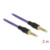 Delock Klinkenkabel 3,5 mm 4 Pin Stecker zu Stecker 2 m violett