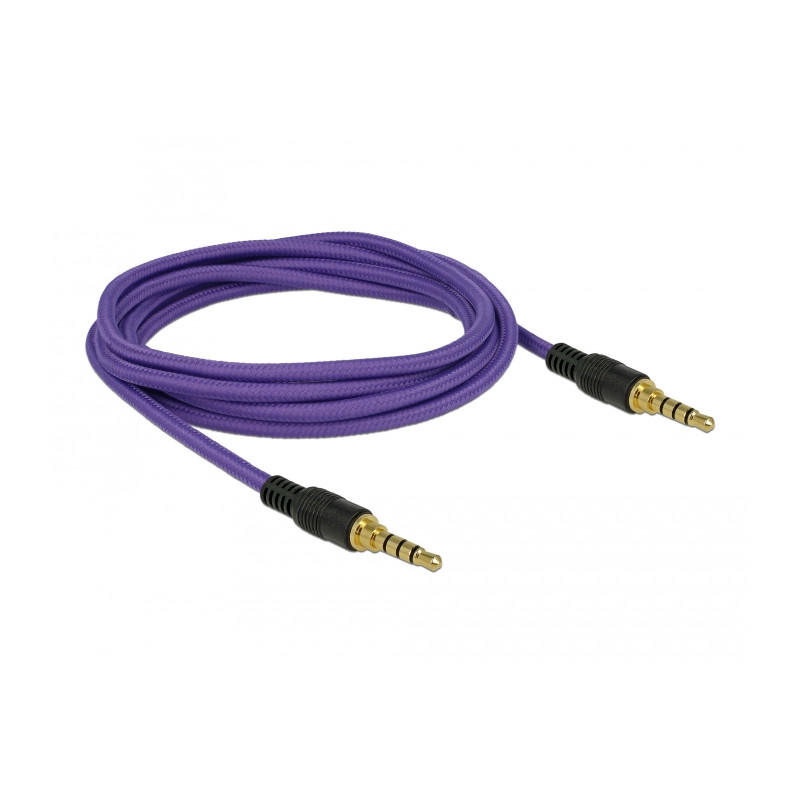 Delock Klinkenkabel 3,5 mm 4 Pin Stecker zu Stecker 2 m violett