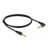 Delock Klinkenkabel 3,5 mm 4 Pin Stecker - Stecker gewinkelt 1 m schwarz