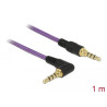 Delock Klinkenkabel 3,5 mm 4 Pin Stecker - Stecker gewinkelt 1 m violett
