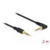 Delock Klinkenkabel 3,5 mm 4 Pin Stecker - Stecker gewinkelt 2 m schwarz