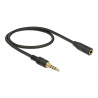 Delock Klinkenverlängerungskabel 3,5 mm 4 Pin Stecker zu Buchse 0,5 m schwarz