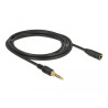 Delock Klinkenverlängerungskabel 3,5 mm 4 Pin Stecker zu Buchse 2 m schwarz