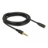 Delock Klinkenverlängerungskabel 3,5 mm 4 Pin Stecker zu Buchse 3 m schwarz