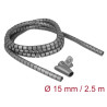 Delock Spiralschlauch mit Einziehwerkzeug 2,5 m x 15 mm grau