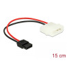 Delock Stromkabel Molex 4 Pin Stecker zu Slim SATA 6 Pin Buchse 15 cm