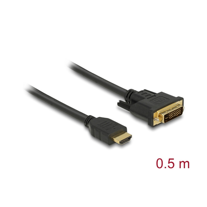 Delock HDMI zu DVI 24+1 Kabel bidirektional 0,5 m