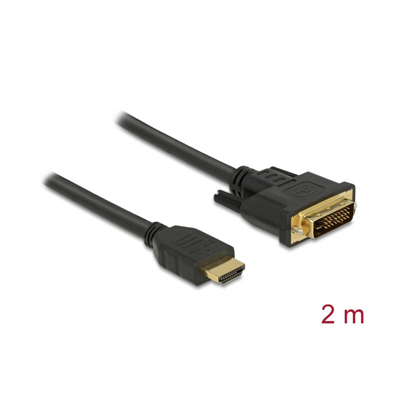 Delock HDMI zu DVI 24+1 Kabel bidirektional 2 m