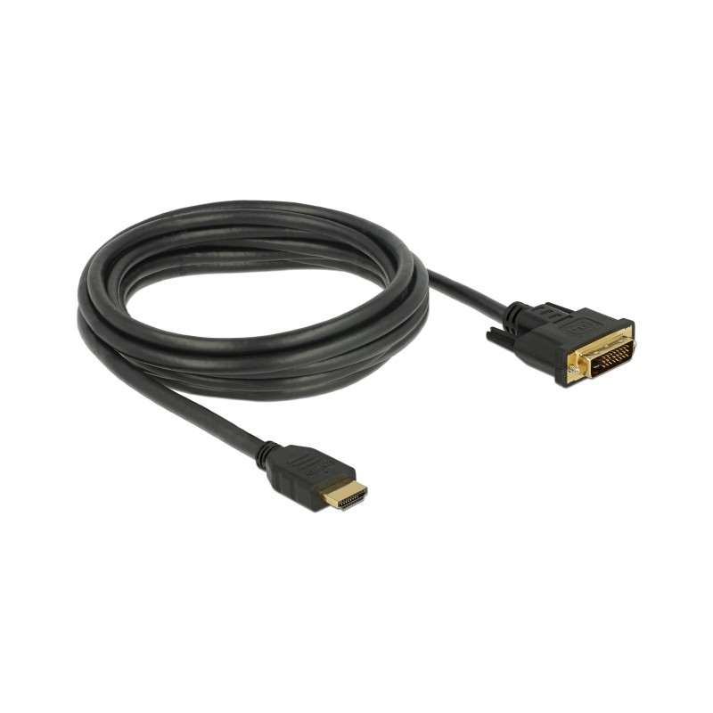 Delock HDMI zu DVI 24+1 Kabel bidirektional 3 m