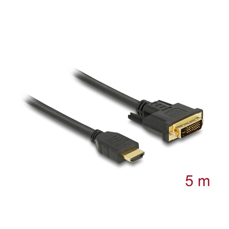 Delock HDMI zu DVI 24+1 Kabel bidirektional 5 m