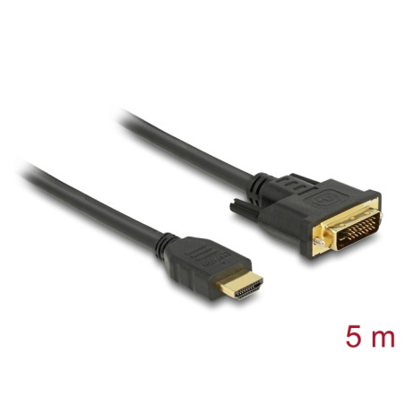 Delock HDMI zu DVI 24+1 Kabel bidirektional 5 m