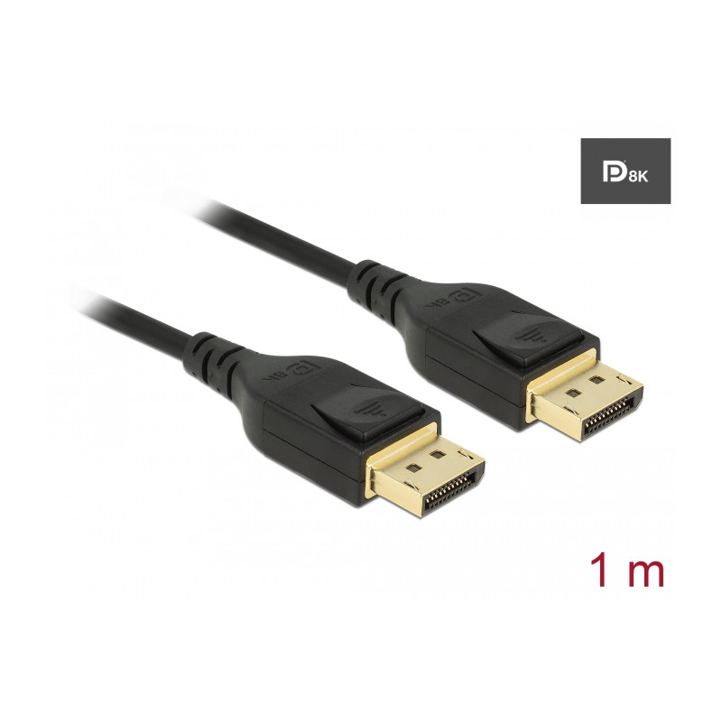 Delock DisplayPort Kabel 8K 60 Hz 1 m DP 8K zertifiziert