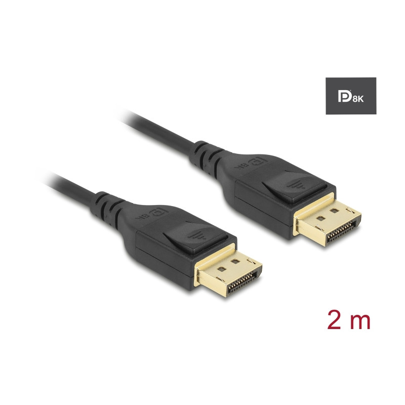 Delock DisplayPort Kabel 8K 60 Hz 2 m DP 8K zertifiziert