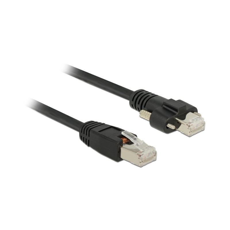 Delock GigE Kamera Kabel RJ45 Stecker zu RJ45 Stecker mit Schrauben Cat.6 S/FTP 5 m