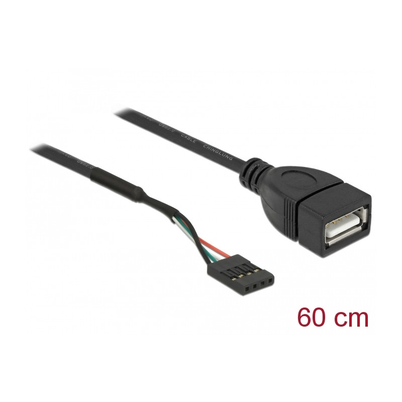 Delock Kabel USB 2.0 Pfostenbuchse zu 1 x USB 2.0 Typ-A Buchse 60 cm