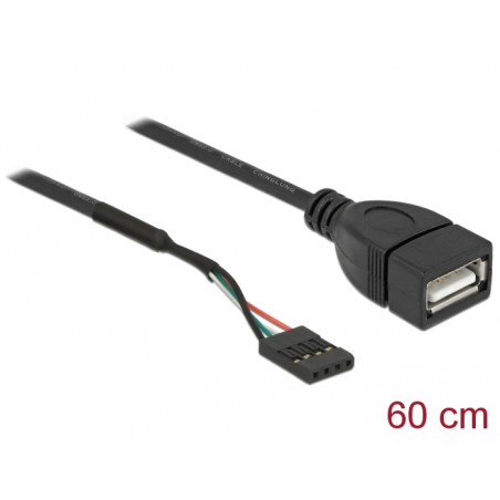 Delock Kabel USB 2.0 Pfostenbuchse zu 1 x USB 2.0 Typ-A Buchse 60 cm
