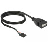 Delock Kabel USB 2.0 Pfostenbuchse zu 1 x USB 2.0 Typ-A Buchse 60 cm