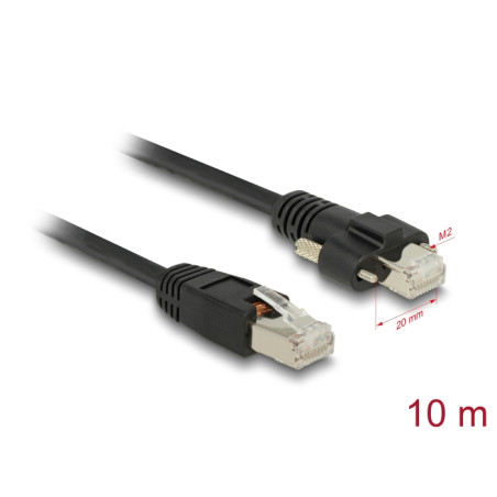 Delock GigE Kamera Kabel RJ45 Stecker zu RJ45 Stecker mit Schrauben Cat.6 S/FTP 10 m