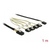 Delock Kabel Mini SAS SFF-8087 - 4 x SATA 7 Pin + Sideband 1 m Metall