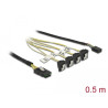 Delock Kabel Mini SAS SFF-8087 - 4 x SATA 7 Pin gewinkelt + Sideband 0,5 m