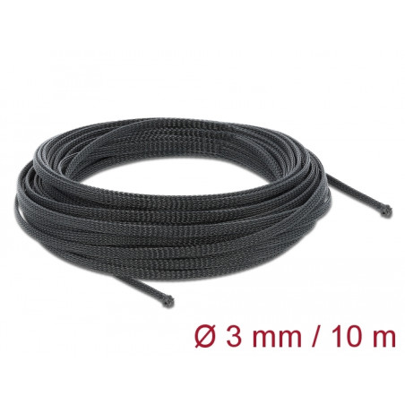 Delock Geflechtschlauch dehnbar 10 m x 3 mm schwarz