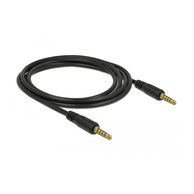Delock Klinkenkabel 3,5 mm 5 Pin Stecker zu Stecker 2 m schwarz