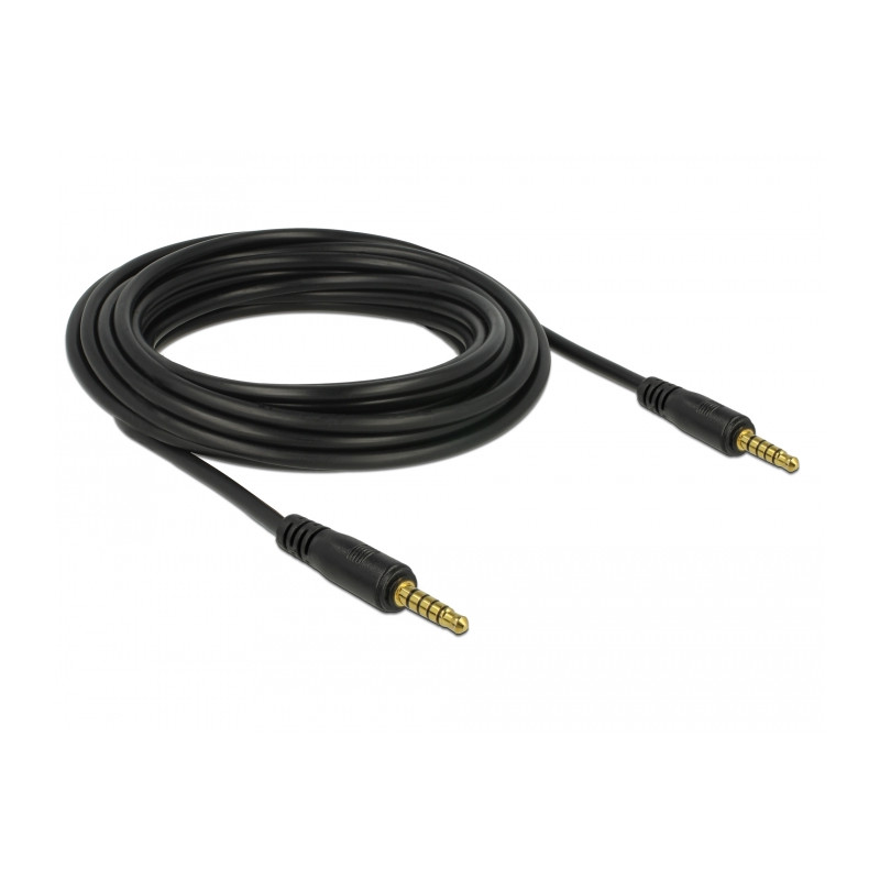 Delock Klinkenkabel 3,5 mm 5 Pin Stecker zu Stecker 5 m schwarz