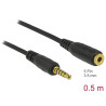 Delock Verlängerungskabel Klinke 3,5 mm 5 Pin Stecker zu Buchse 0,5 m schwarz