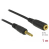 Delock Verlängerungskabel Klinke 3,5 mm 5 Pin Stecker zu Buchse 1 m schwarz