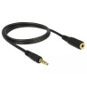 Delock Verlängerungskabel Klinke 3,5 mm 5 Pin Stecker zu Buchse 1 m schwarz