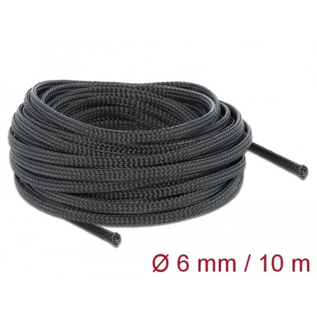 Delock Geflechtschlauch dehnbar 10 m x 6 mm schwarz