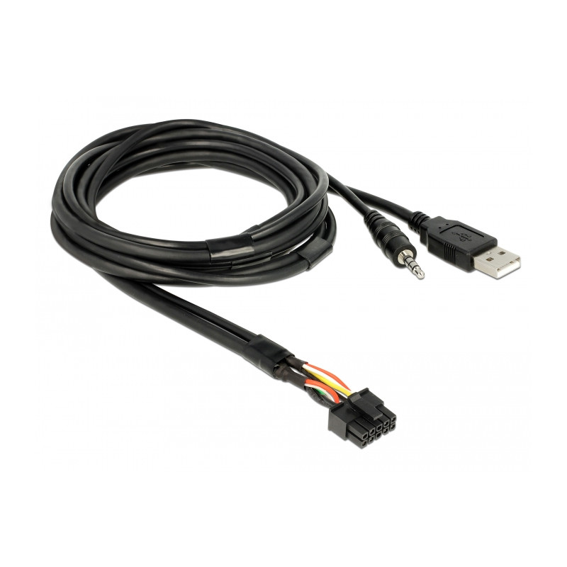 Delock Kabel USB Typ-A Stecker + 3,5 mm 4 Pin Klinkenstecker - Einbaubuchse USB Typ-A Buchse + 3,5 mm 4 Pin Klinkenbuchse (Audio