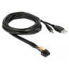 Delock Kabel USB Typ-A Stecker + 3,5 mm 4 Pin Klinkenstecker - Einbaubuchse USB Typ-A Buchse + 3,5 mm 4 Pin Klinkenbuchse (Audio