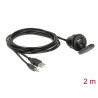 Delock Kabel USB Typ A Stecker + 3,5 mm 4 Pin Klinkenstecker - Einbaubuchse mit Verschlussdeckel USB Typ A Buchse + 3,5 mm 4 Pin