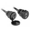 Delock Kabel USB Typ A Stecker + 3,5 mm 4 Pin Klinkenstecker - Einbaubuchse mit Verschlussdeckel USB Typ A Buchse + 3,5 mm 4 Pin