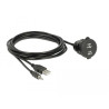Delock Kabel USB Typ A Stecker + 3,5 mm 4 Pin Klinkenstecker - Einbaubuchse mit Verschlussdeckel USB Typ A Buchse + 3,5 mm 4 Pin