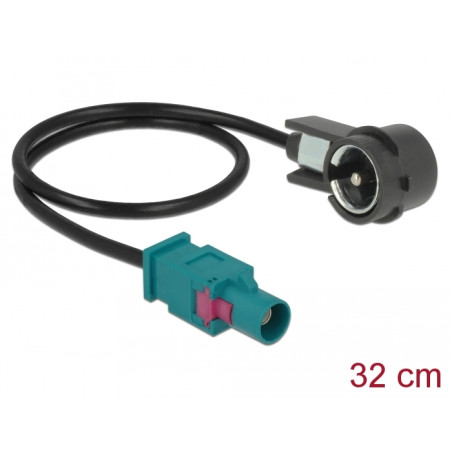 Delock Antennenkabel FAKRA Z Stecker - ISO Stecker RG-174 30 cm schwarz