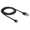 Delock Magnetisches USB Daten- und Ladekabel schwarz 1,1 m