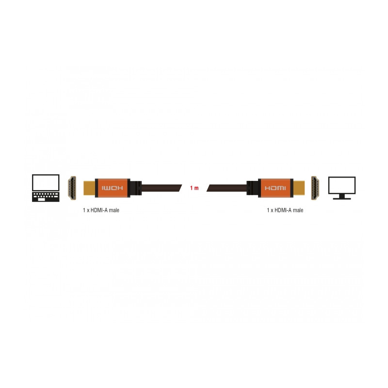 Delock High Speed HDMI Kabel 48 Gbps 8K 60 Hz 1 m