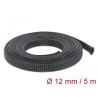 Delock Geflechtschlauch dehnbar 5 m x 12 mm schwarz